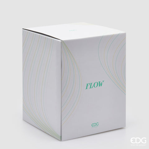 Edg Enzo de Gasperi Vaso Flow Sinuoso in vetro opaco verde D26xH32 cm - Angelica Home Stabia