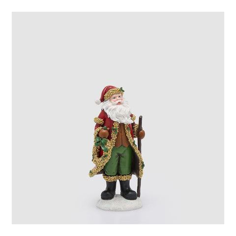 EDG Figurine Père Noël décoration de Noël en polyrésine 13x11xH27 cm