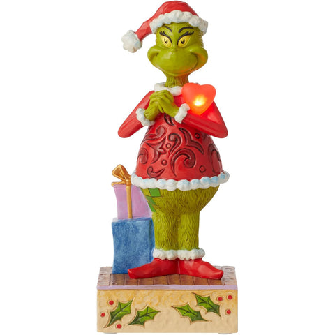 Enesco Grinch con cuore illuminato "Jim Shore" 7.5x7,5xH18 cm