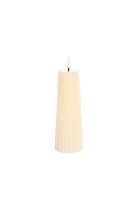 Nuvole di Stoffa Candela di natale con luce led avorio D6 H16 cm