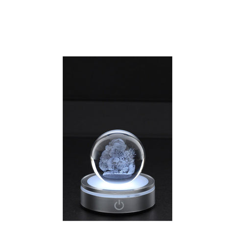 Hervit Boule de Noël en cristal Crystal Planet Père Noël motif 3D D6 cm