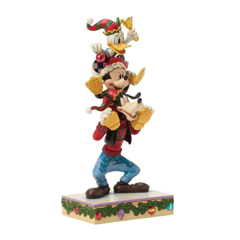 Enesco Disney Statuina di natale Topolino, Pippo e Paperino H21.5 cm