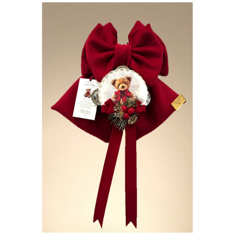 Madame Fioccò Fiocco di natale con tamburello Dolce Teddy rosso 2 varianti(1 unità)