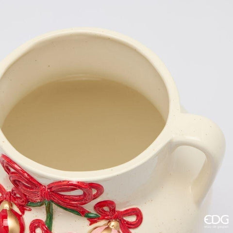 EDG Vaso di natale con decoro abete ceramica D22xH30 cm
