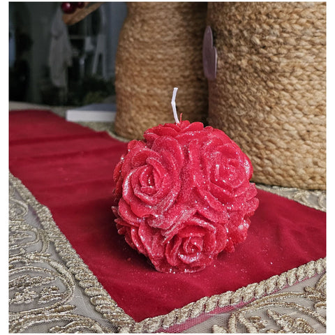 PARMA CERERIA Petite bougie de Noël rose rouge Ø10 cm