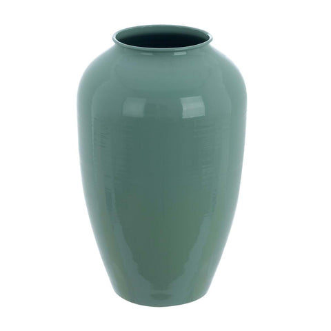 Blanc Mariclò Vaso decorativo porta fiori in metallo verde "Carmen" D16xH26 cm - Angelica Home Stabia