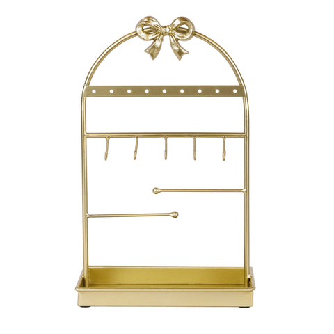 Eurolamp Portagioie in metallo oro con fiocco 23x12xH35,5 cm