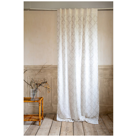 Blanc Mariclò Lot de deux rideaux crème avec broderie Shabby Chic 140x290 cm