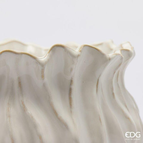 EDG Enzo de Gasperi Vaso anfora in ceramica bianco "Freaky" D16.5xH16 cm