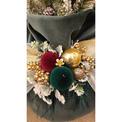 Sapin de Noël Lena's Flowers avec sac en velours vert 25xH50 cm