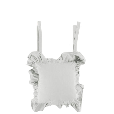 Clodette Lot de 2 coussins de chaise à volants "Daily Panama" 42x42+16 cm