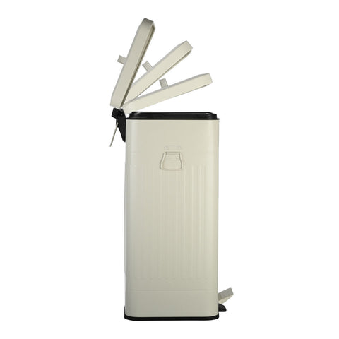 Estia Home Cestino Spazzatura in metallo avorio "Antigua" 30LT 27.5x36xH66 cm