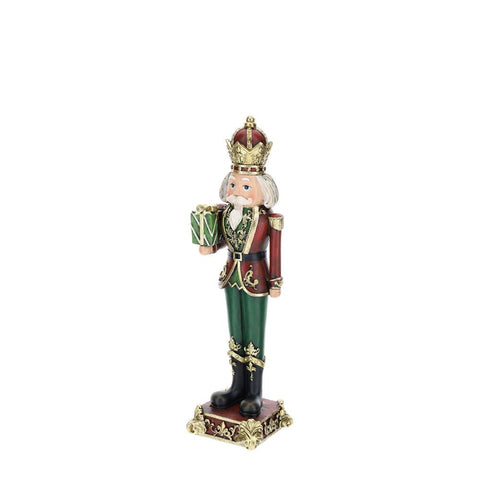 Hervit Figurine de Noël Soldat Casse-Noisette YORK avec cadeau en résine H35 cm