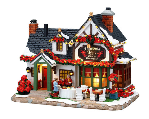LEMAX Edificio con luci led "Poinsettia Lane Bed & Breakfast" H17.8x23.3x15.1 cm