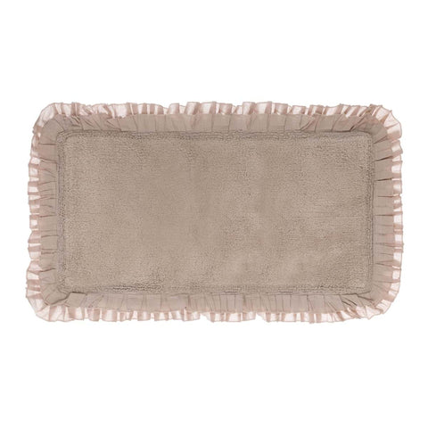 Blanc Mariclò Tappeto bagno in cotone tortora con doppia gala "Bagno Chiaro" 50x130 cm - Angelica Home Stabia