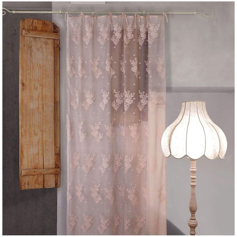 L'ATELIER 17 Rideau de verre pour fenêtre de chambre ou de cuisine en dentelle totale avec broderie florale, Collection Sunset Shabby Chic 60x240 cm 3 variantes