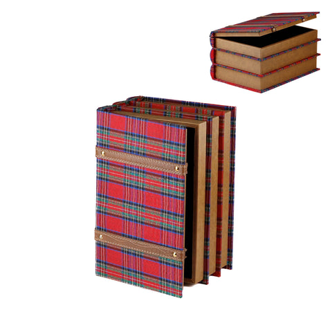 GOODWILL Scatola Libro natalizio tartan scozzese 30 cm - Angelica Home Stabia