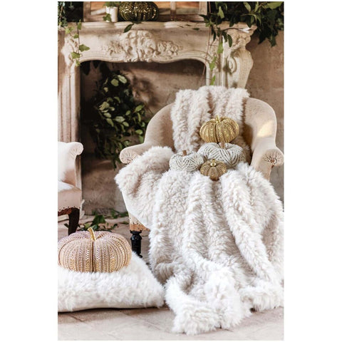 Plaid en fausse fourrure ivoire Blanc Mariclò 770 g/m² 140 x 170 cm