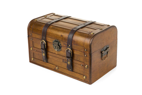 Nuvole di Stoffa Set 2 bauli coppia contenitori legno 33x18x17 - 40x24x23 cm