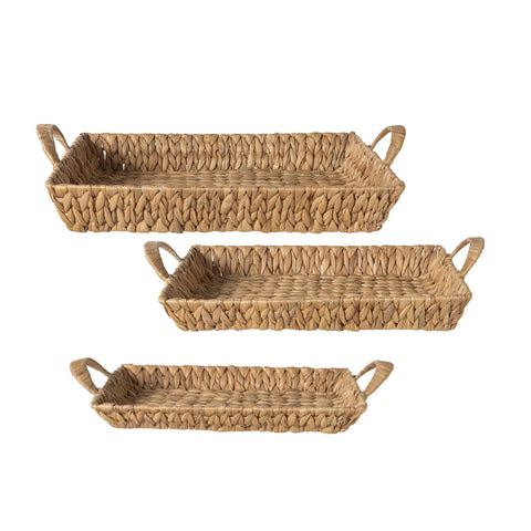 L'Art du Nacchi Plateau Rectangulaire en Jacinthe d'Eau 3 Variations (1 Unité)