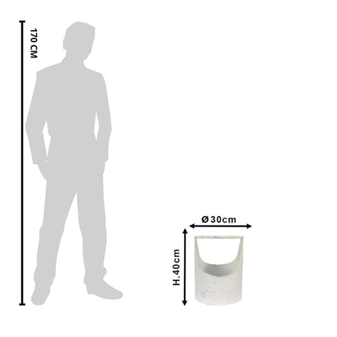 Clayre & Eef vaso in ferro bianco anticato 30x29x40 cm