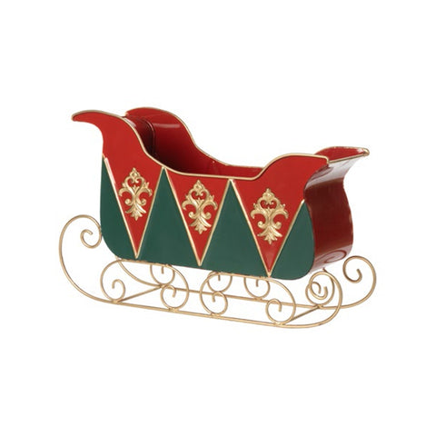 L'arte di Nacchi Slitta decorativa di natale in metallo 49x15,5xH30 cm
