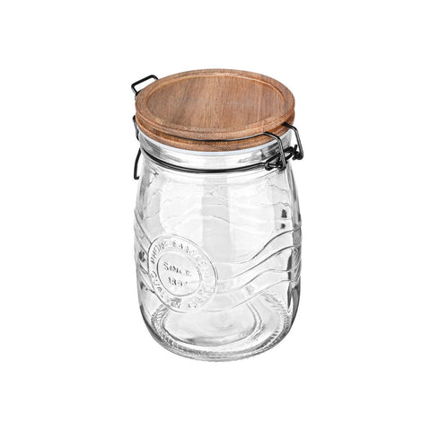 Estia Home Barattolo cucina in vetro con tappo in legno "Allure" 11x11xH18 cm