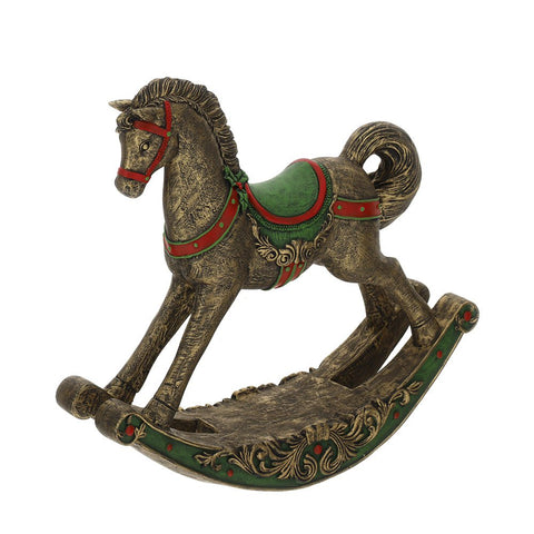 CAVALLO A DONDOLO RESINA 28X27CM ANTIQUE