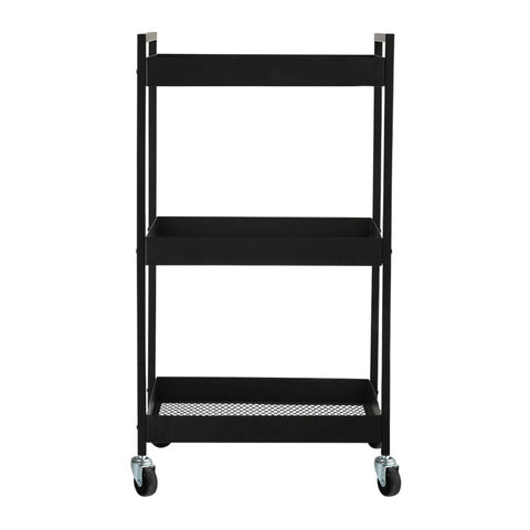 Estia Home Carello organizzativo 3 livelli in metallo nero 43.5x30.5xH79.5 cm