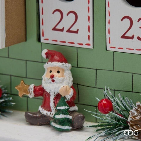 EDG Calendario dell'avvento in legno 24 caselle 25x9,5x35,5 cm