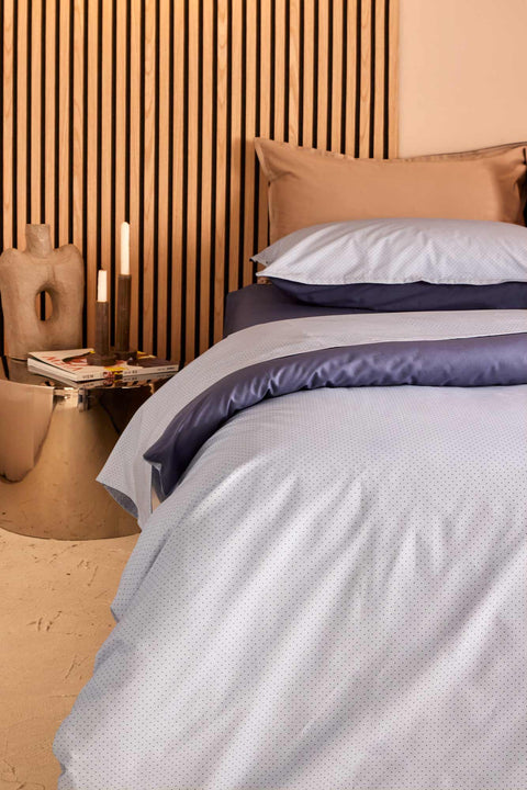 Blanc Perle Parure de lit complète draps doubles en coton + 2 taies d'oreiller "Luxembourg"