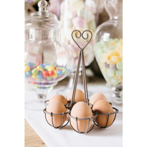 Nuvole di Stoffa Metal egg cup with Shabby heart 16.7x20 cm