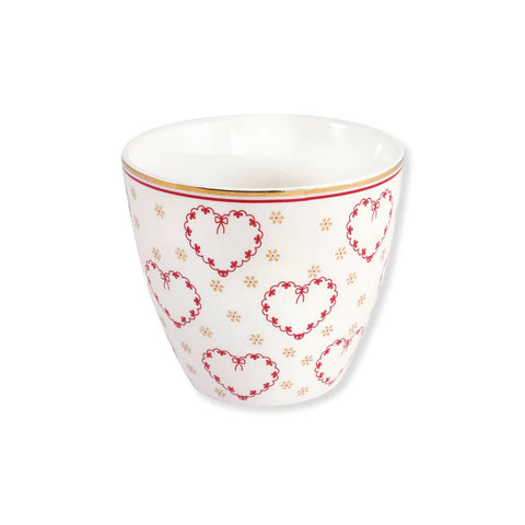 GREENGATE White porcelain breakfast cup with hearts "Layla" 0,35L