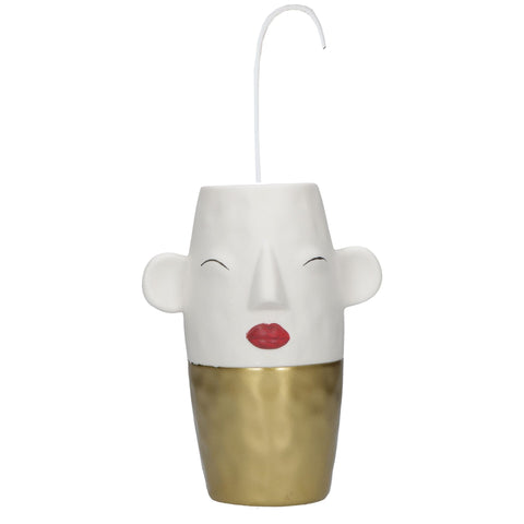 LA PORCELLANA BIANCA SVENTOLO humidificateur en porcelaine blanche et dorée 13x7x17cm