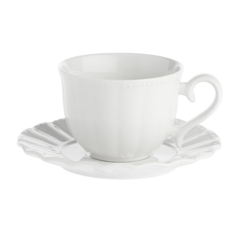 LA PORCELLANA BIANCA Set 6 tazze da tè con piattino DUCALE 220 ml P003600016