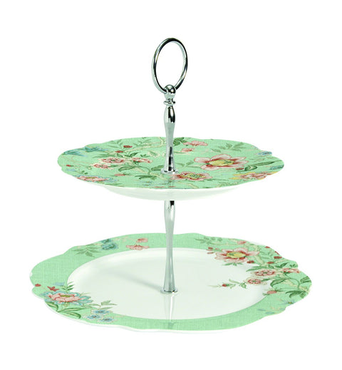 EASY LIFE ZENG Green porcelain two tier cake stand 20-26 cm R1069