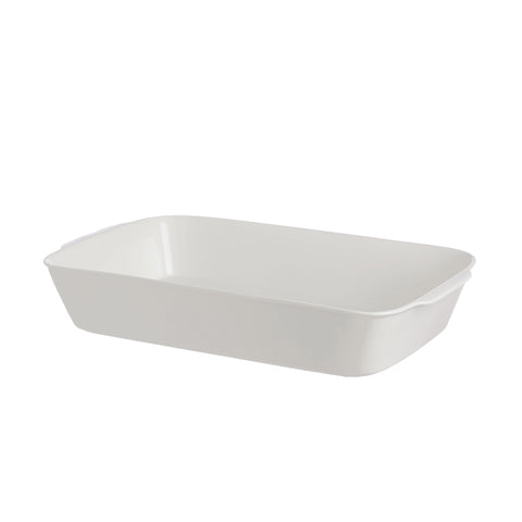 WHITE PORCELAIN Rectangular baking dish ANGHIARI rounded dish 24x30x6 cm