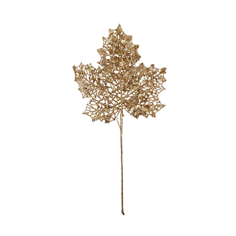 EDG Arbre de décoration de Noël plante artificielle paillettes feuille d'or h 50 cm