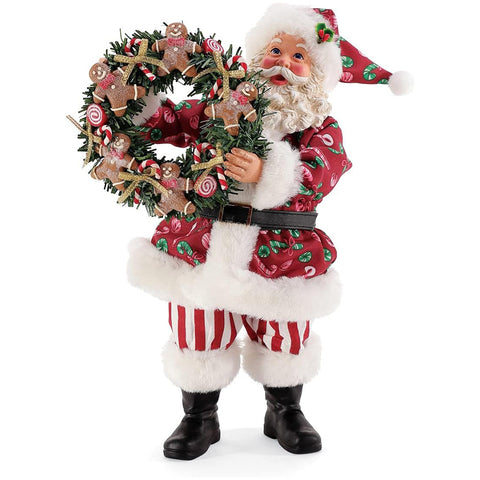 Department 56 Possible Dreams Resin Santa Claus with garland