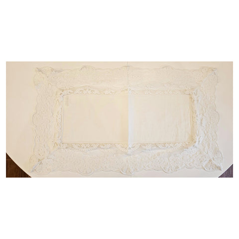 CHARMING Tris of handcrafted doilies in cotton and lace Made in Italy "LUIS XVI"