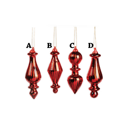 GOODWILL Decorazione albero di Natale pendente in vetro 4 varianti rosso 12 cm(1pz)