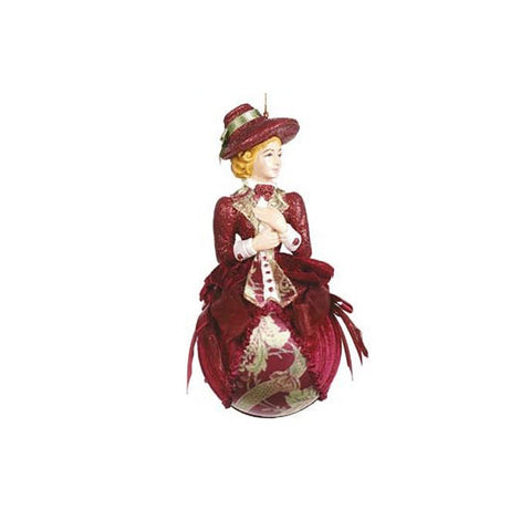 GOODWILL Lady on ball Christmas tree decoration resin and red fabric H21 cm