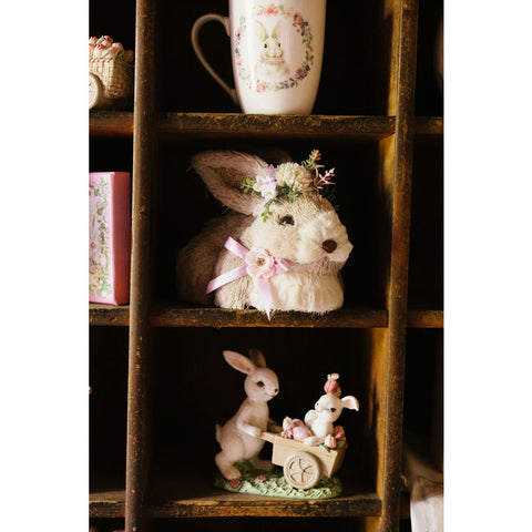 Clouds of Fabric Straw Rabbit with Bow 2 variants (1pc)