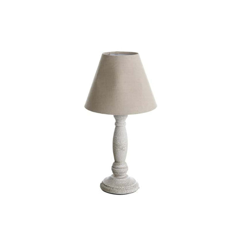 BLANC MARICLO' Socle de lampe décorations élégantes abat-jour tissu gris tourterelle 20x20x47 cm