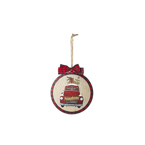NUVOLE DI STOFFA Medaglione da appendere decoro natalizio metallo rosso Ø15 cm