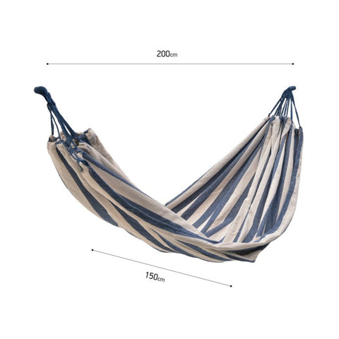 Hamac de camping In Art Garden en tissu ivoire/bleu 200x150 cm