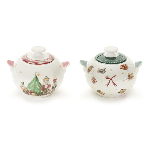 Nuvole di Stoffa Sucrier en porcelaine "Christmas Carol" 2 variantes (1pc)