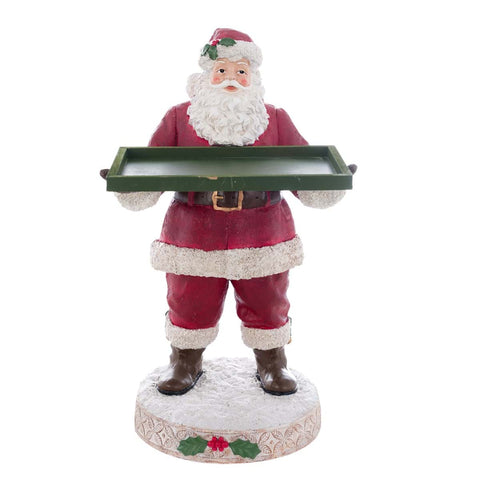 Blanc Mariclò medium Santa Claus with polyresin tray "Oh Holy Night"