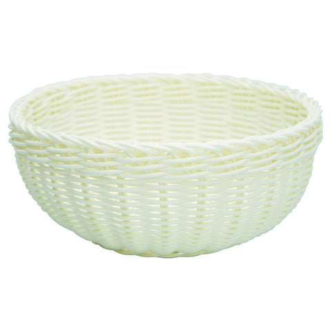 GREENGATE White wicker effect plastic bread basket 22 cm PLABRBM0206