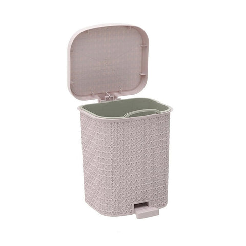 INART Rectangular waste bin with pedal 8lt pink 21x23x28 cm